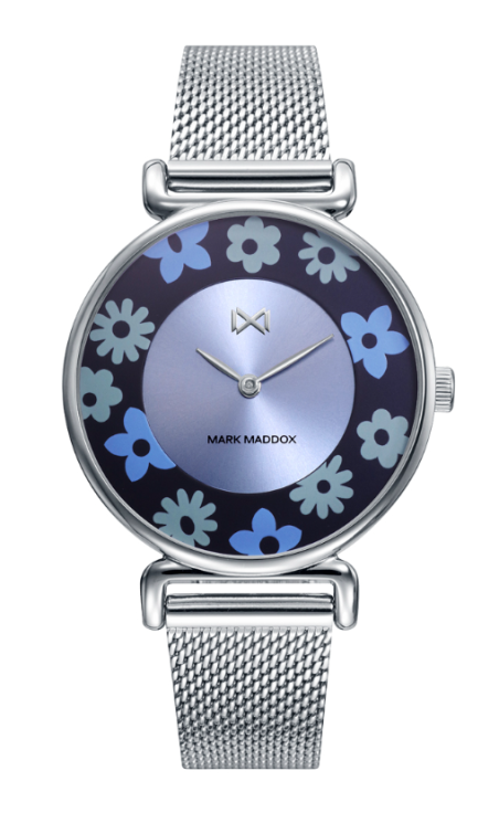 RELOJ MARK MADDOX MIDTOWN ACERO ESFERA AZUL FLORES MUJER MM0132-30