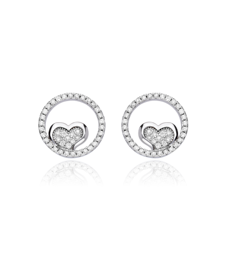 PENDIENTES "CORAZÓN" PLATA DE LEY Y CIRCONITAS