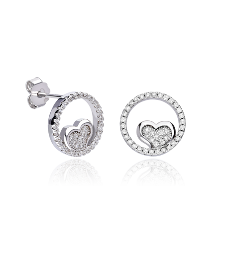 PENDIENTES "CORAZÓN" PLATA DE LEY Y CIRCONITAS