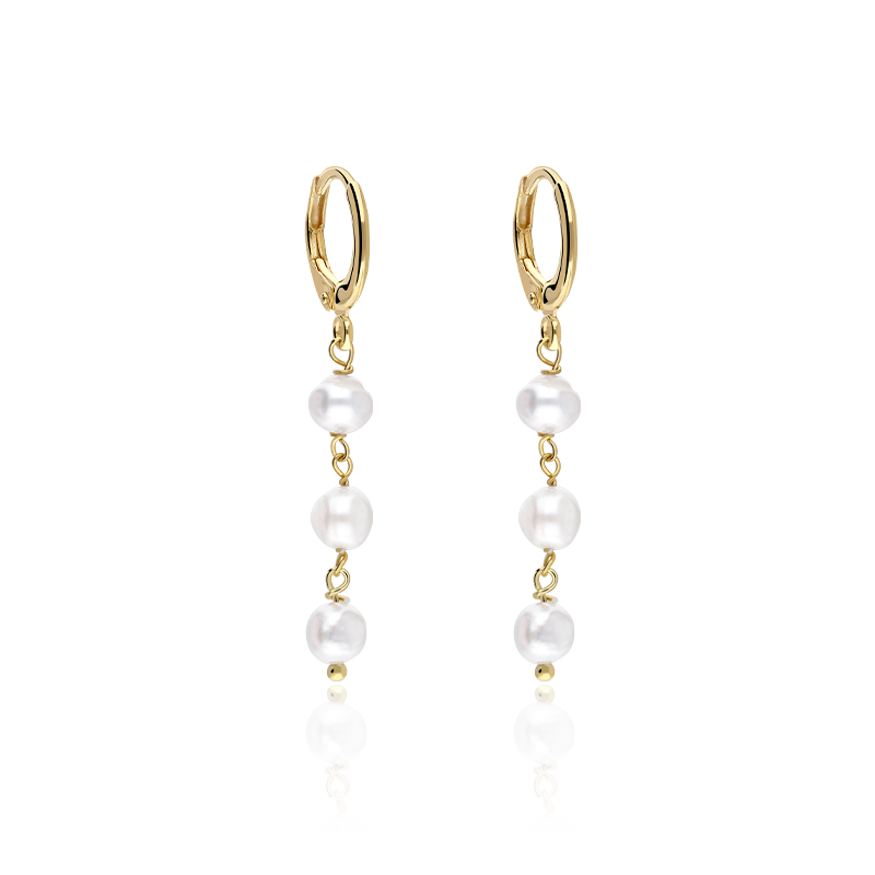 PENDIENTES ARO "PEARL GOLD" PLATA DE LEY