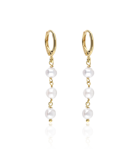 PENDIENTES ARO "PEARL GOLD" PLATA DE LEY