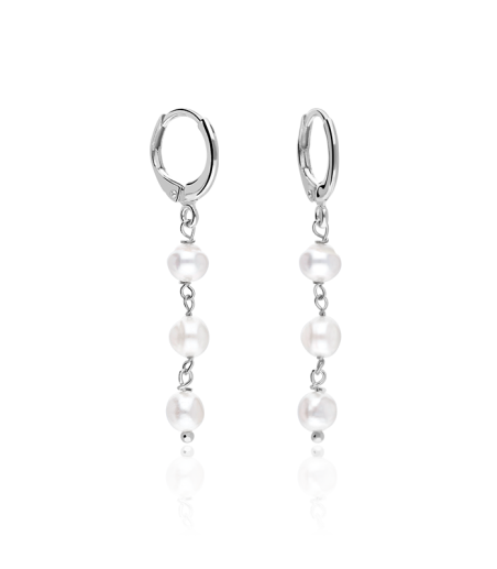 PENDIENTES ARO "PEARL" PLATA DE LEY