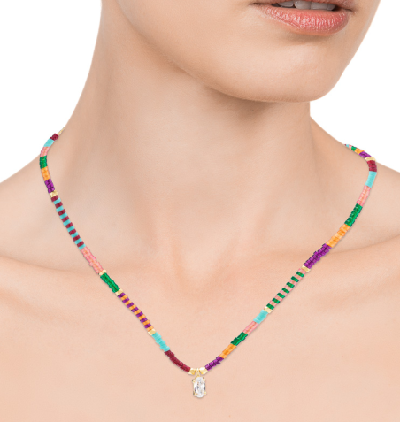 COLLAR VICEROY TREND PLATA BAÑO ORO DISCOS COLORES 13039C100-99