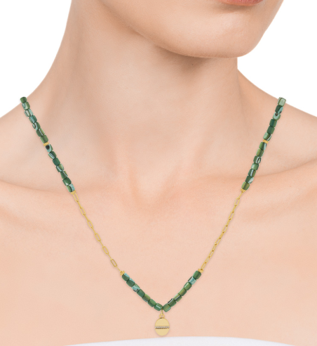 COLLAR VICEROY PLATA BAÑO ORO NACAR VERDE CIRCONITAS 13040C100-92