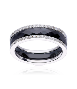 ANILLO "BALDER BLACK" PLATA DE LEY Y CERÁMICA
