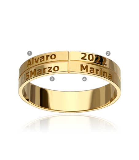 ALIANZA "CERETÉ" PERSONALIZADA ORO 18K