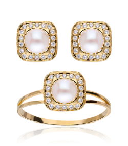 CONJUNTO "BUDONI" ORO 18K Y PERLAS