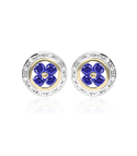 PENDIENTES "PETALS" ZAFIROS Y ORO 18K