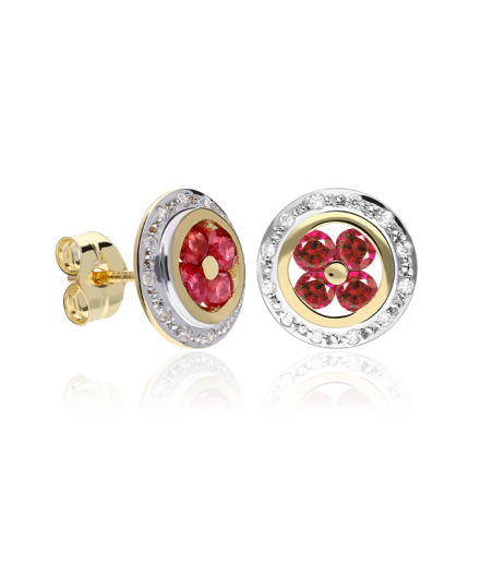 PENDIENTES "PETALS" RUBIES Y ORO 18K