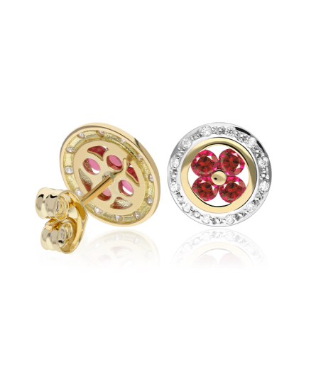 PENDIENTES "PETALS" RUBIES Y ORO 18K