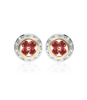 PENDIENTES "PETALS" RUBIES Y ORO 18K