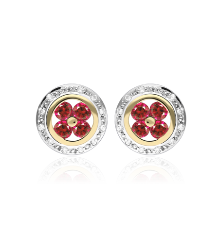 PENDIENTES "PETALS" RUBIES Y ORO 18K