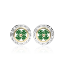 PENDIENTES "PETALS" ESMERALDAS Y ORO 18K