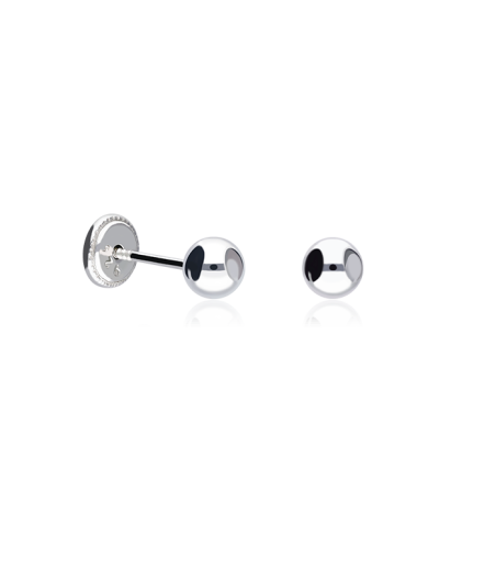 Pendientes "bola" de plata 4mm