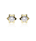 PENDIENTES "ESTRELLITA" ORO 18K Y CIRCONITA 6MM