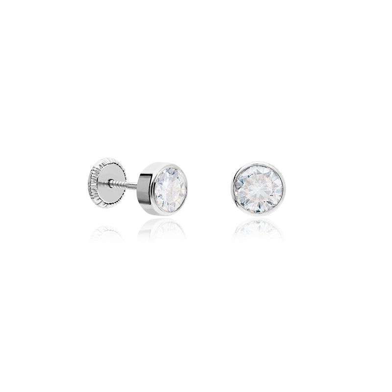 Pendientes Plata primera ley y circonitas 5mm "Circle"