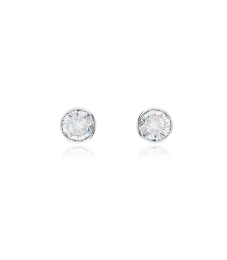 Pendientes Plata primera ley y circonitas 5mm "Circle"