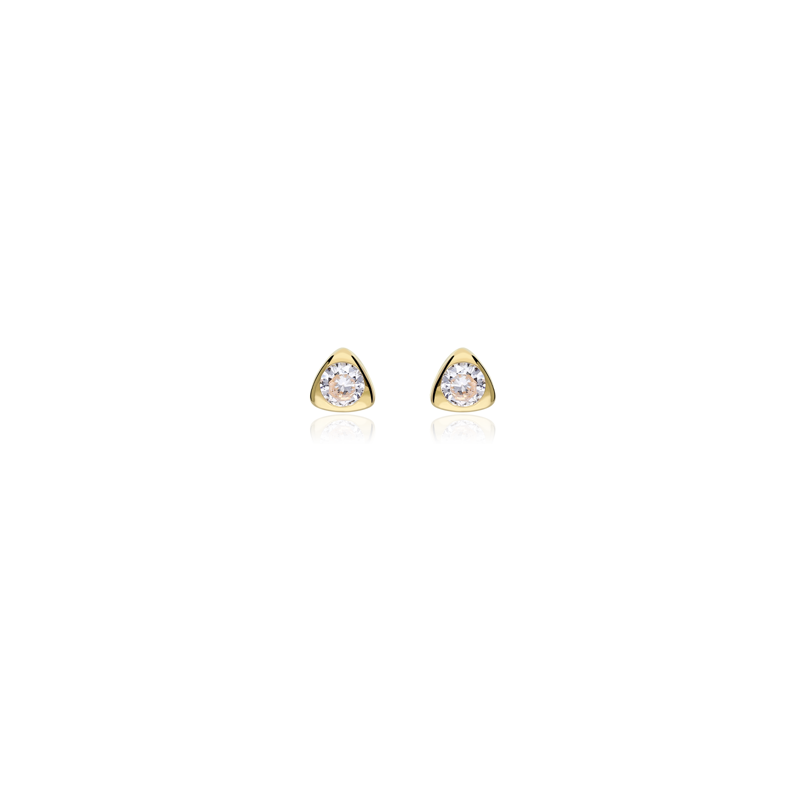 Pendientes De Oro Amarillo 333 (8K) Con Circonitas Blancas - Tapones Brillantes De 5 Mm