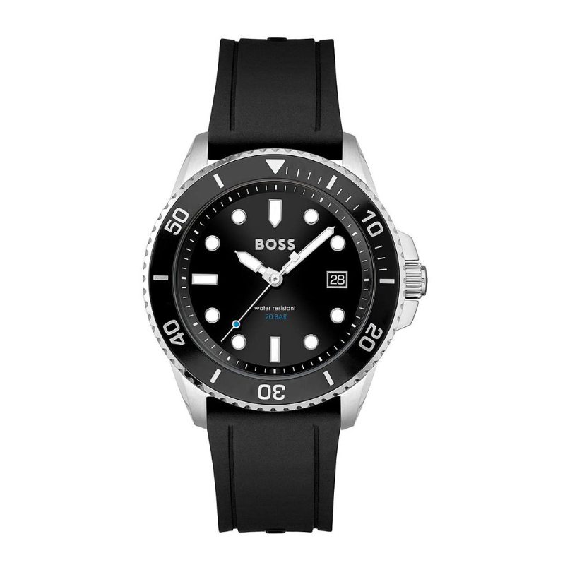 RELOJ HUGO BOSS ACERO CORREA SILICONA NEGRA HOMBRE 1513913