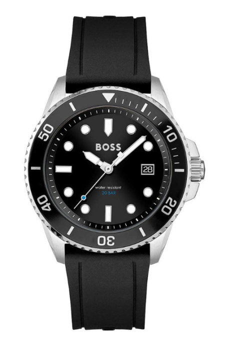 RELOJ HUGO BOSS ACERO CORREA SILICONA NEGRA HOMBRE 1513913