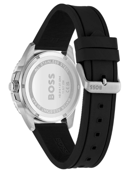 RELOJ HUGO BOSS ACERO CORREA SILICONA NEGRA HOMBRE 1513913