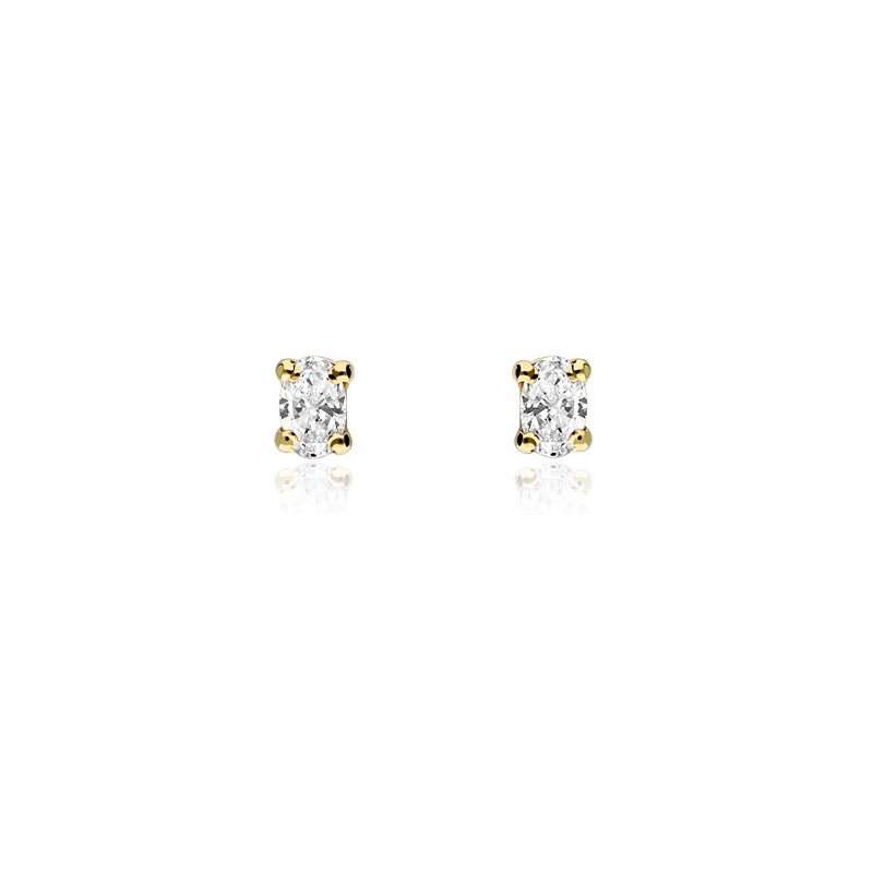 PENDIENTES "ALIDA" ORO 18K Y CIRCONITAS