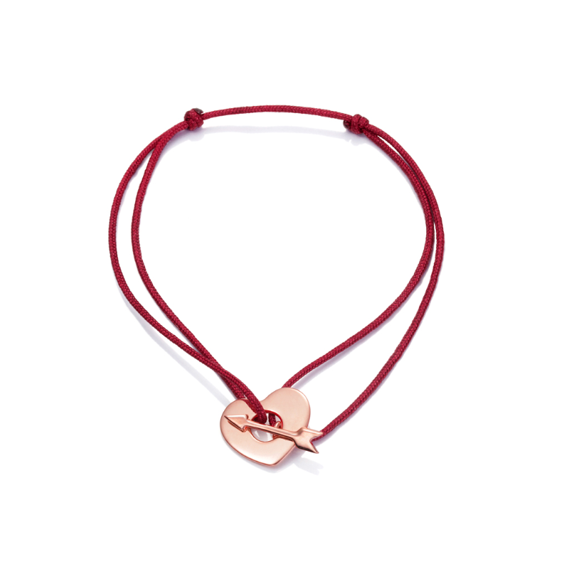 PULSERA VICEROY PLATA ROSE CORAZON CORDON ROJO AJUSTABLE 4067P100-02