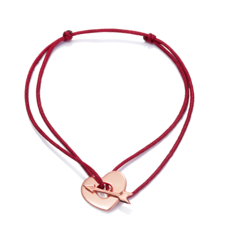 PULSERA VICEROY PLATA ROSE CORAZON CORDON ROJO AJUSTABLE 4067P100-02