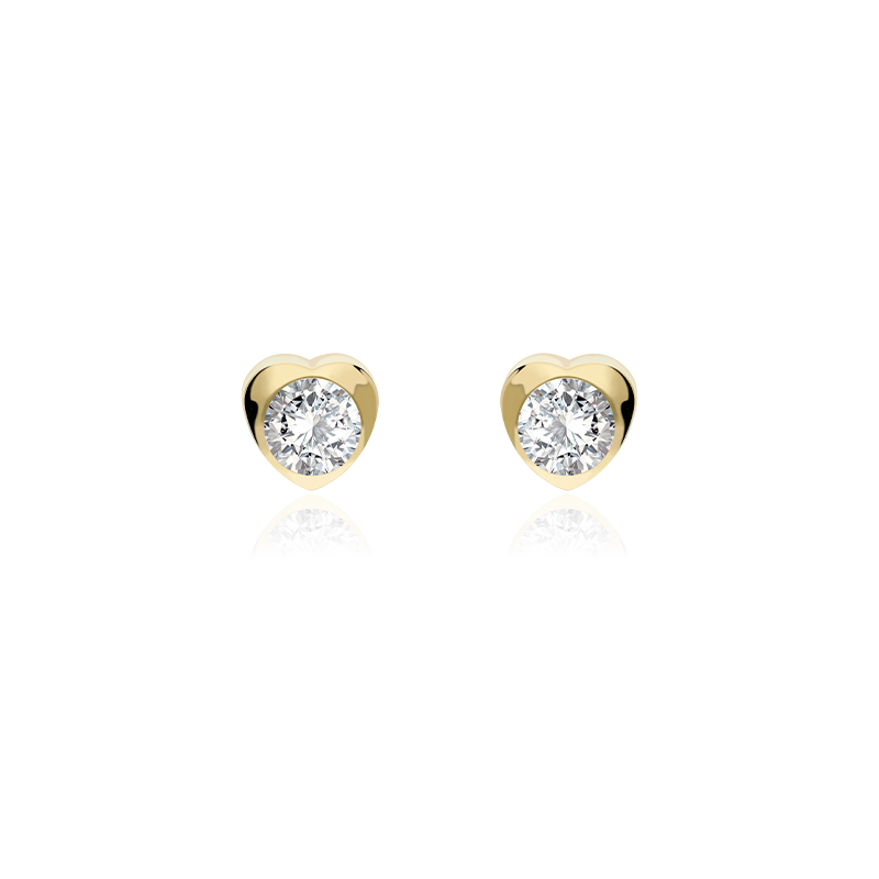 PENDIENTES "CORA" ORO 18K Y CIRCONITA