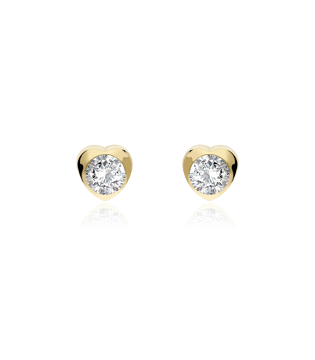 PENDIENTES "CORA" ORO 18K Y CIRCONITA