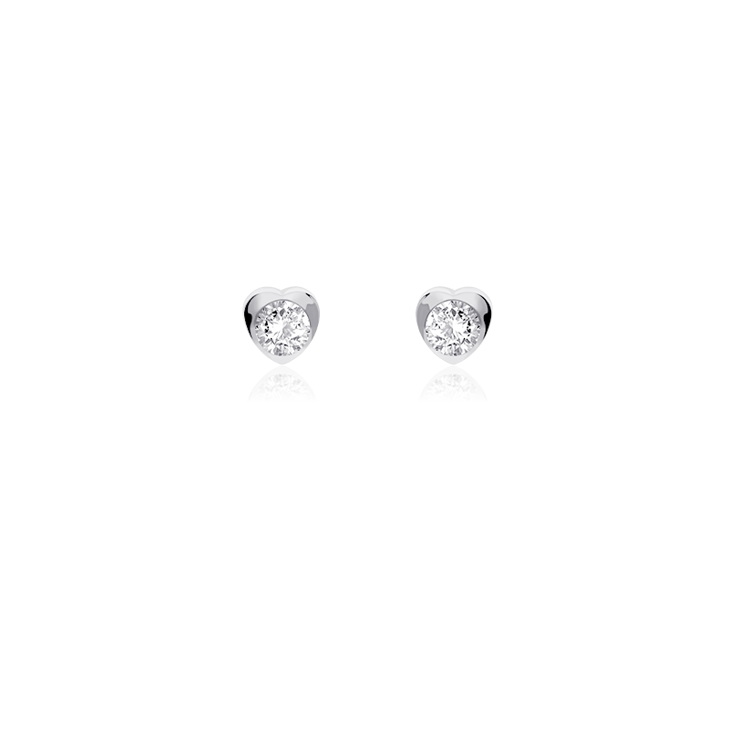 PENDIENTES "CORA" ORO BLANCO 18K Y CIRCONITA