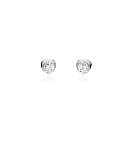 PENDIENTES "CORA" ORO BLANCO 18K Y CIRCONITA