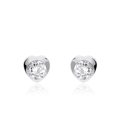 PENDIENTES "CORA" ORO BLANCO 18K Y CIRCONITA