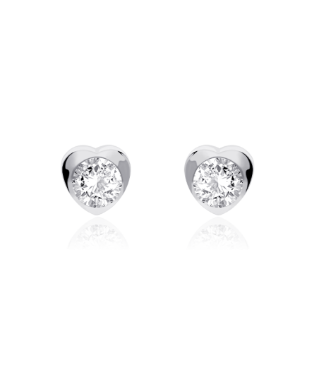 PENDIENTES "CORA" ORO BLANCO 18K Y CIRCONITA