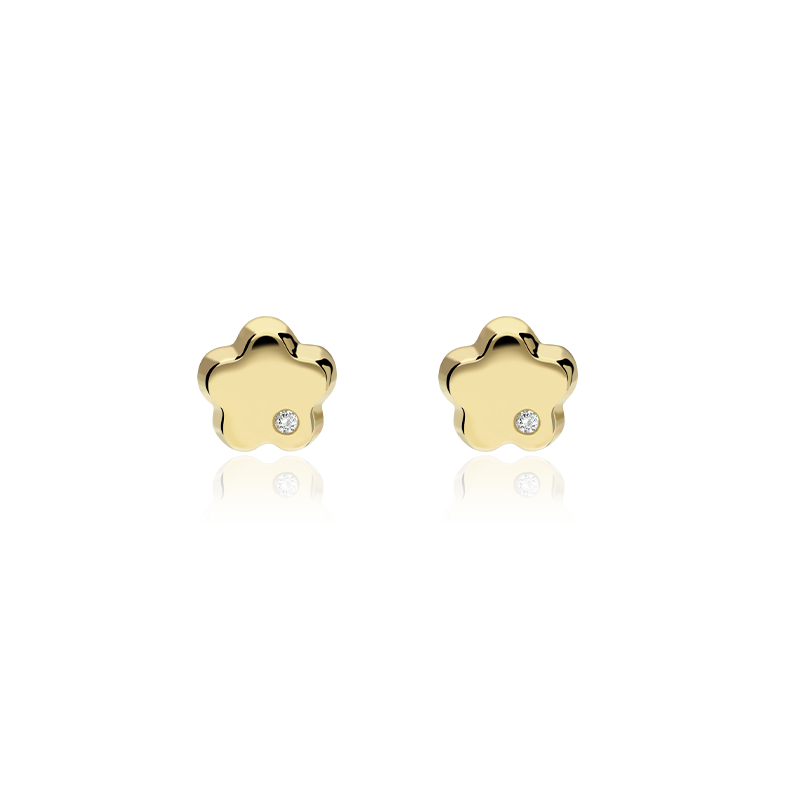 Pendientes Oro 18k y diamantes 0.01cts "Dafne"