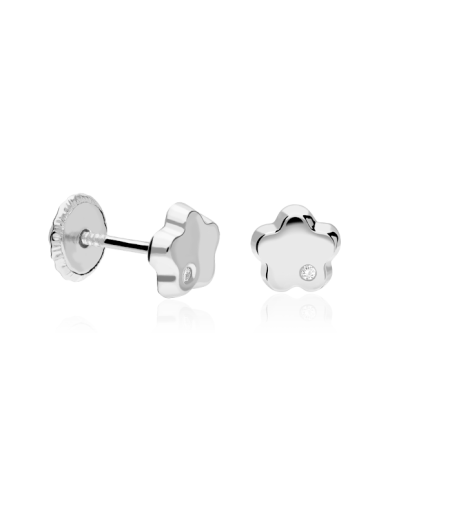 Pendientes Oro blanco 18k y diamantes 0.01cts "Dafne"
