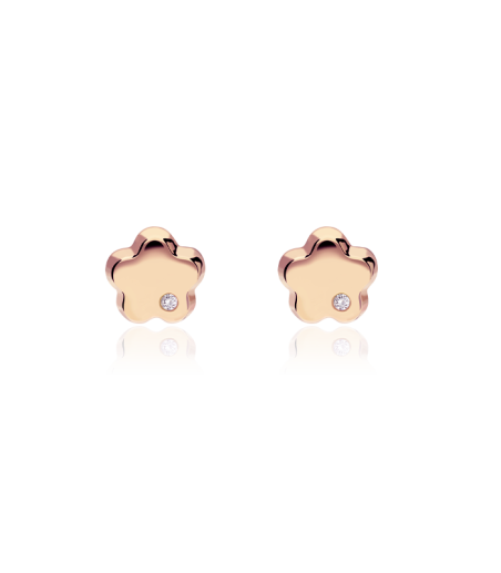 Pendientes Oro rosa 18k y diamantes 0.01cts "Dafne"