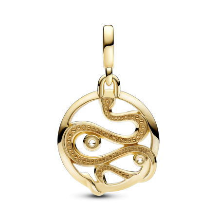 CHARM PANDORA MEDALLON SERPIENTE BAÑO ORO PAVE 762301C01