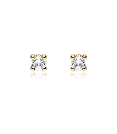 PENDIENTES "AMAIA" ORO 18K Y CIRCONITAS 4MM