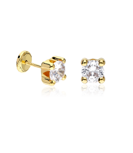 PENDIENTES "AMAIA" ORO 18K Y CIRCONITAS 5MM