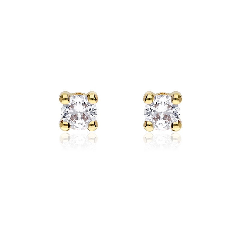 PENDIENTES "AMAIA" ORO 18K Y CIRCONITAS 5MM