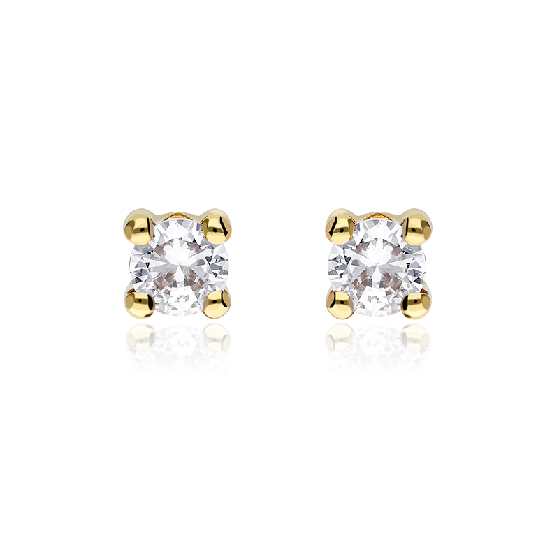 PENDIENTES "AMAIA" ORO 18K Y CIRCONITAS 6MM