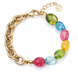 PULSERA VICEROY CHIC ACERO IP DORADO BOLAS COLORES MUJER 1391P01019