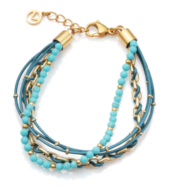 PULSERA VICEROY AIR ACERO IP MULTITIRAS PIEL PIEDRA AZUL 1389P01013
