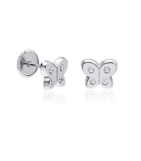 PENDIENTES "CAROLINA" MARIPOSAS ORO BLANCO 18K