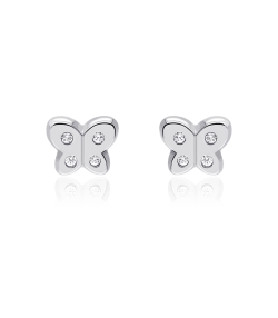 PENDIENTES "CAROLINA" MARIPOSAS ORO BLANCO 18K