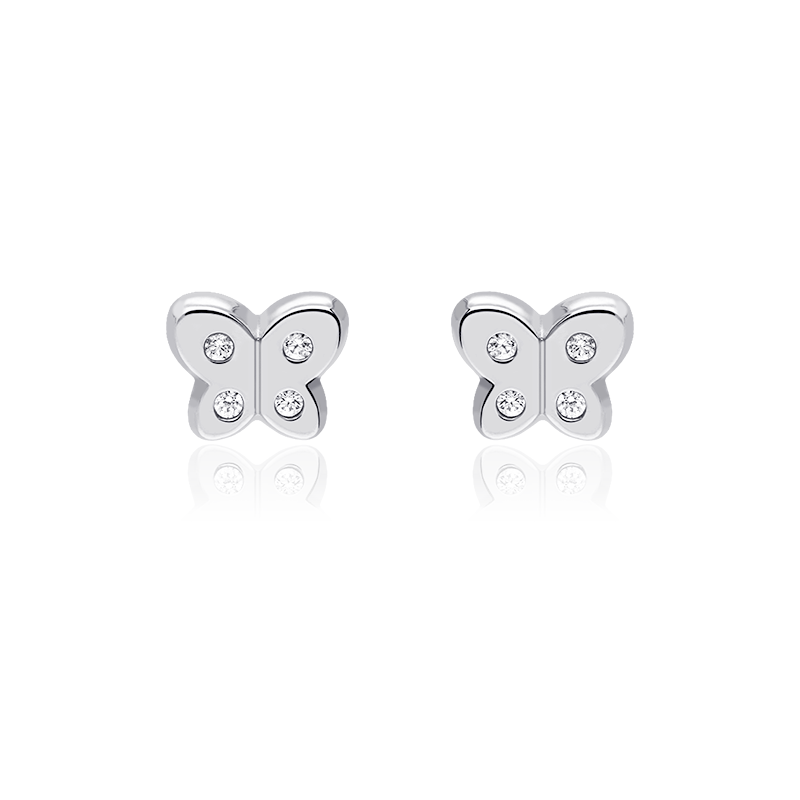 PENDIENTES "CAROLINA" MARIPOSAS ORO BLANCO 18K