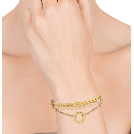 PULSERA VICEROY CHIC ACERO DORADO IP 3 CADENAS Y ANILLA 75309P01012