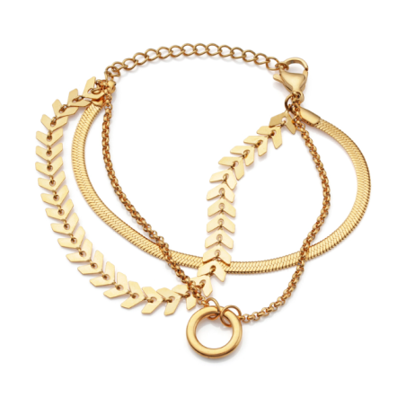 PULSERA VICEROY CHIC ACERO DORADO IP 3 CADENAS Y ANILLA 75309P01012