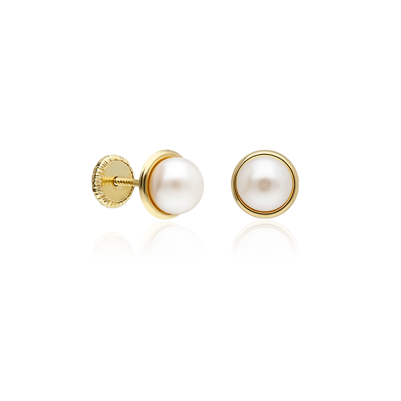 Pendientes oro 18k y perlas 6mm "Sister"